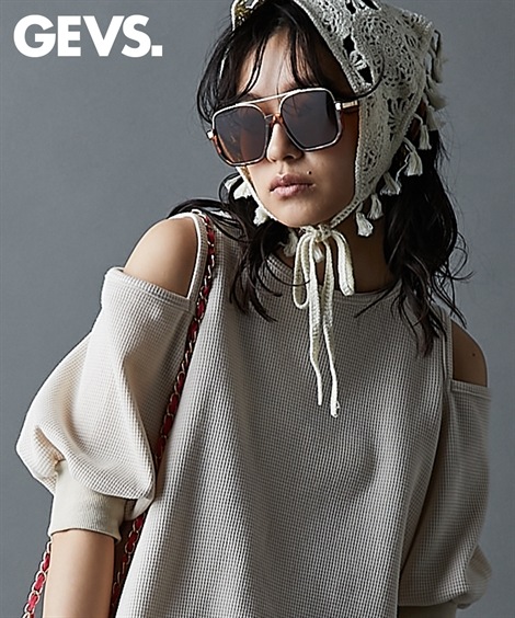 Tシャツ・カットソー 肩開きデザインカットソー 大きいサイズ有 GEVS.