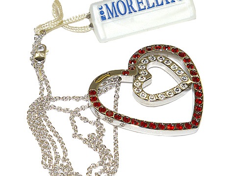5108CIONDOLO SWAROVSKI DOUBLE HEARTS MOTIFS NECKRA