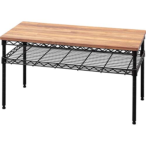 アイリスオーヤマ テーブル 収納付き ノートパソコンも置ける 木目調 おしゃれ テレワーク推奨 カラ