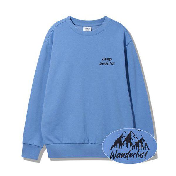 JQ3TSU893 スカイブルー 男女共用 企画 ワンダーラスト ルーズフィット トレーナー Tシャツ