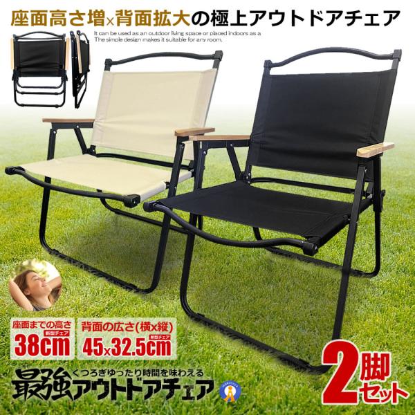 2脚セット アウトドアチェア 最強 コンパクト 折りたたみ 軽量 アイアン素材 1人用 キャンプ チェア 組立不要 木目 アウトドア DINIGC