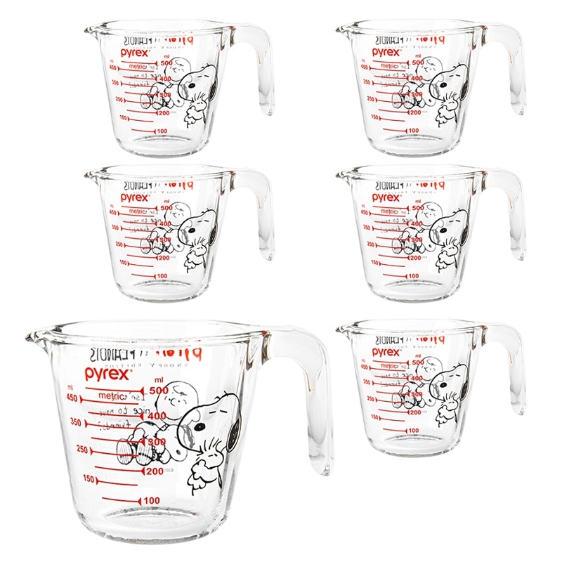パイレックススヌーピー計量カップ500ml×6個 【公式通販
