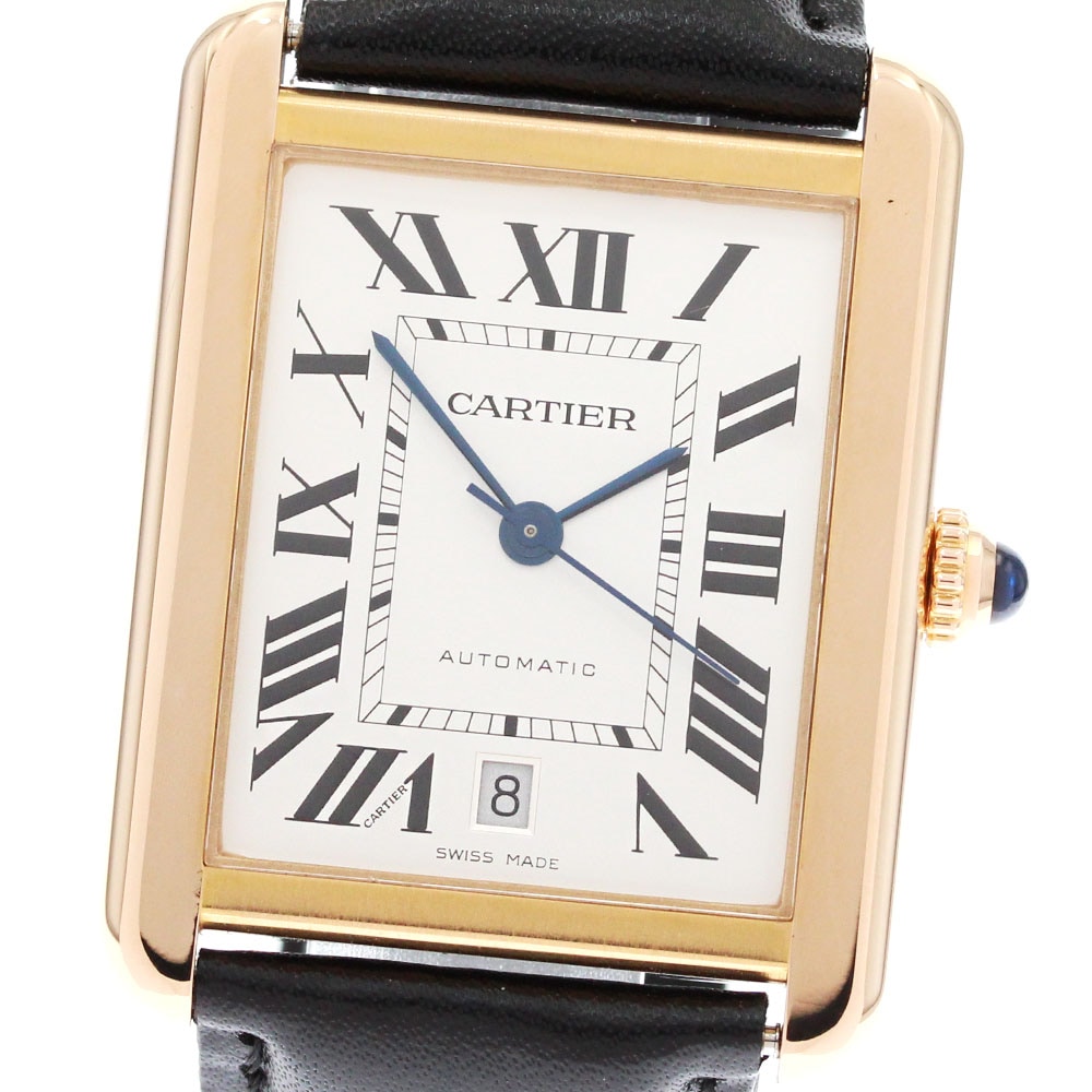 カルティエ CARTIER W5200026 タンクソロXL デイト K18PG 自動巻き メンズ 美品 _869197【中古】