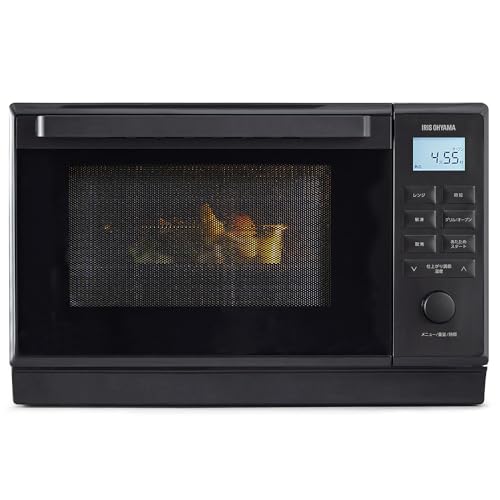 アイリスオーヤマ スチームオーブンレンジ 24L 自動メニュー26種類搭載 角皿付き 時短ブースト機能搭載 PMO-F2404-B ブラック