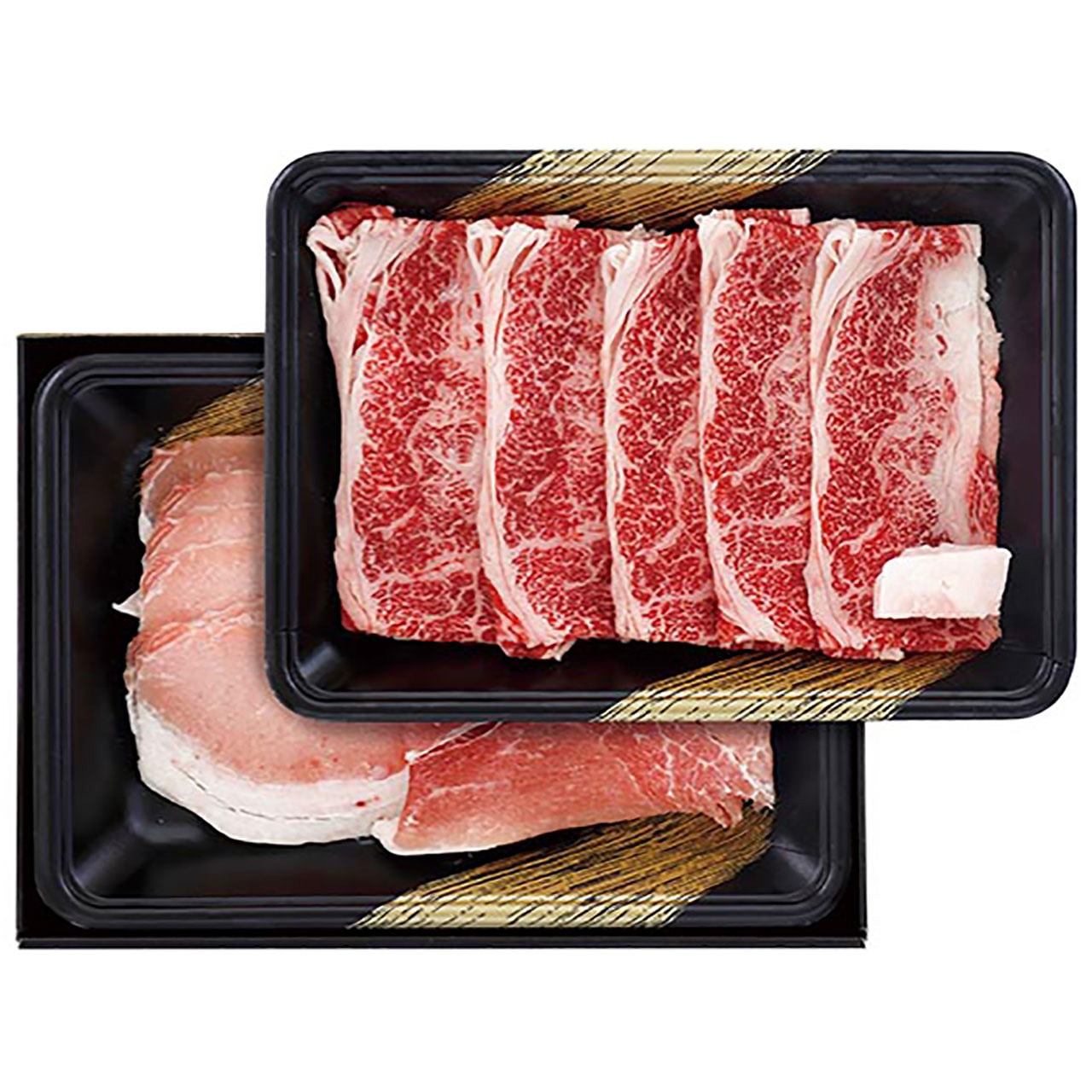 黒毛和牛と黒豚のすきやき肉 ARC-062F 7941-633 国産 高級 肉 のし無料 ギフト 内祝い 夏ギフト お中元 冬ギフト お歳暮 お取り寄せグルメ
