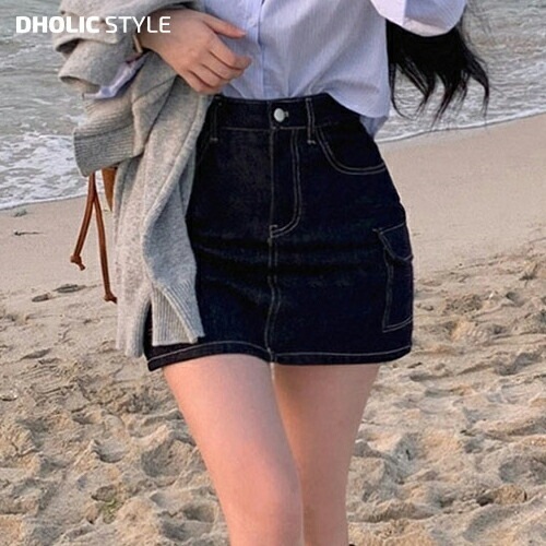 [メガ割りSALE]パンツ裏地デニムカーゴミニスカート・p588015