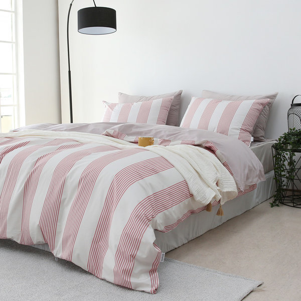 純綿一重布団カバー寝具セット(レッド)SS/Q/K11個