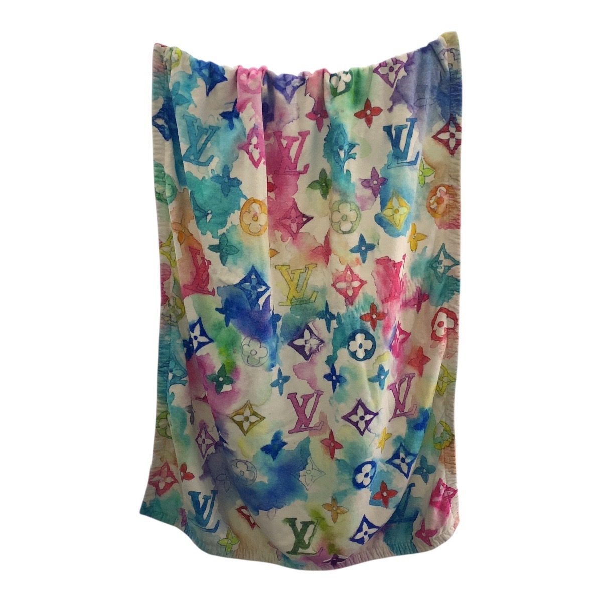 美品 モノグラム ウォーターカラー マルチカラー コットン/アセテート ビーチタオル タオルケット 男女兼用 レディース 505458