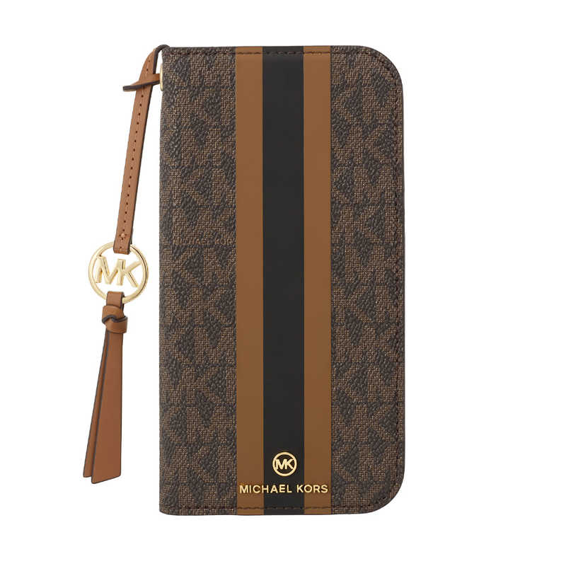 マイケルコース　Folio Case Stripe with Tassel Charm for Magsafe for iPhone 17 Brown　MKSTTCBRWFLIP2563