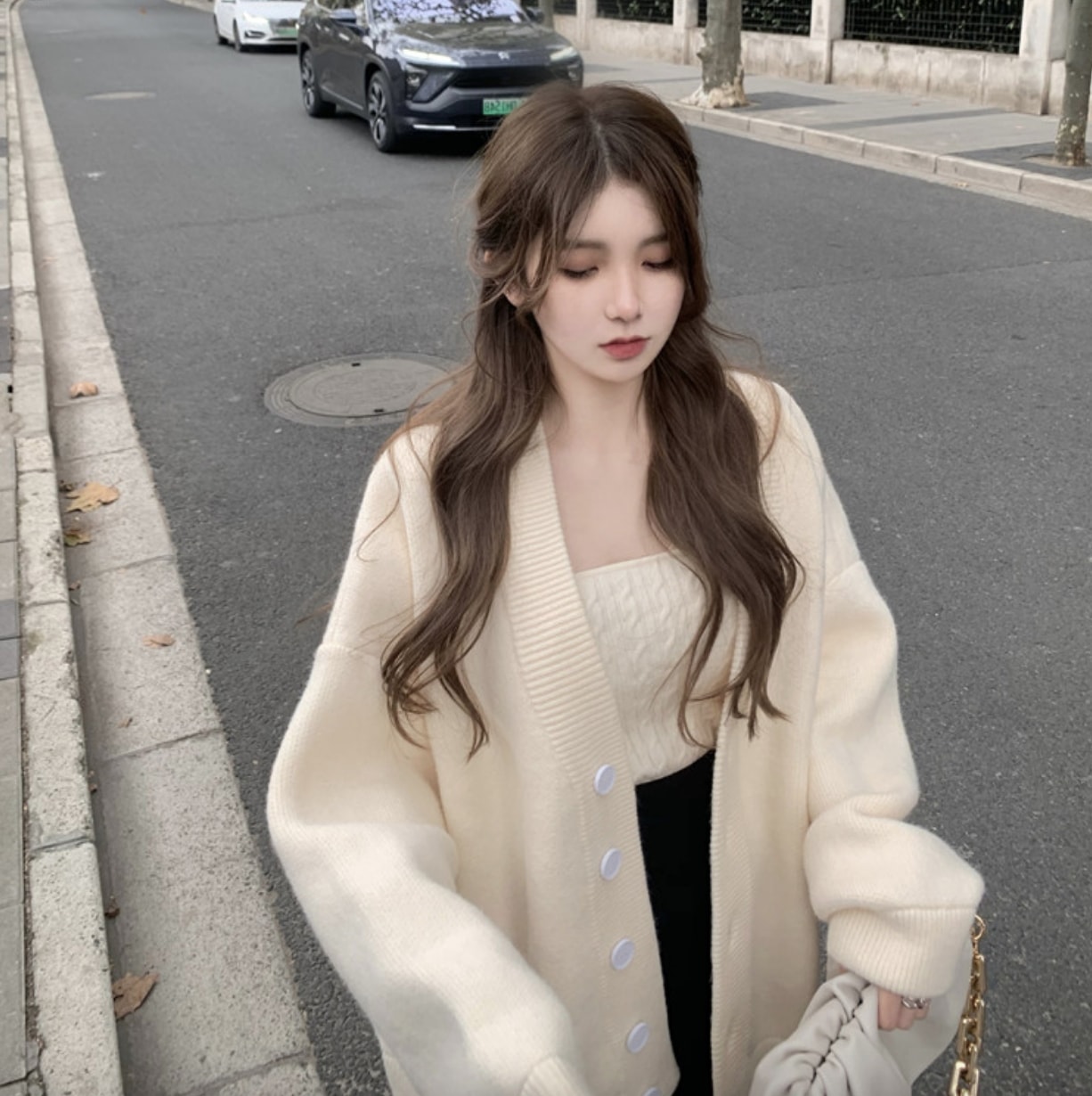 トップス レディース カットソー ニットソー カーディガン 袖あり長袖 Vネック2XL 3XL 4XL ホワイト ベージュ カジュアル 大人 上品 個性的 お洒落 主役級 存在感 春 萌え袖 10代 5,378円