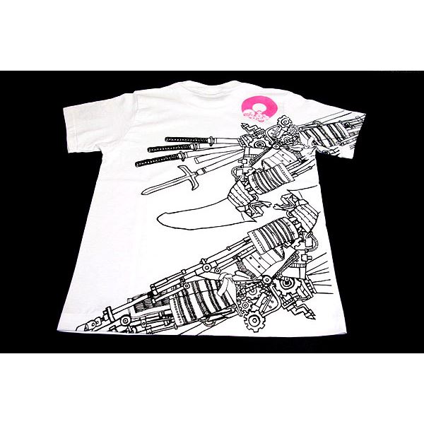 戦国武将Tシャツ (加藤清正) Lサイズ 半袖 綿100% ホワイト(白) (Uネック おもしろ)