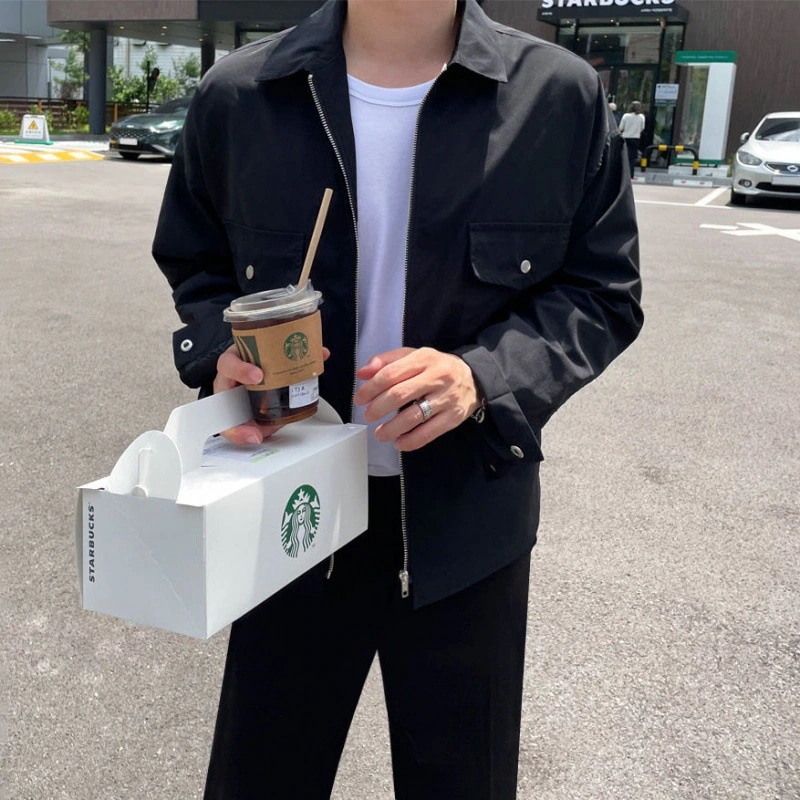 軽くて成熟した風の作業服のラペルジャケットメンズ春の新しいルーズなジャケットレトロトップスのトレンドの韓国語版