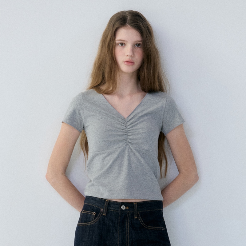 Alice Shirring T-Shirt (Melange)