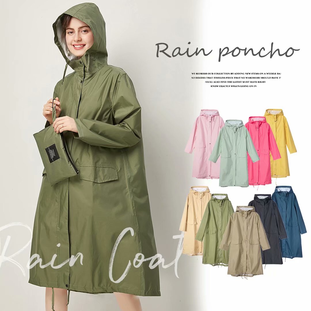 デザイン性にこだわった1枚レディースレインコートモッズコート雨の日お洒落雨具レインウェア全9色