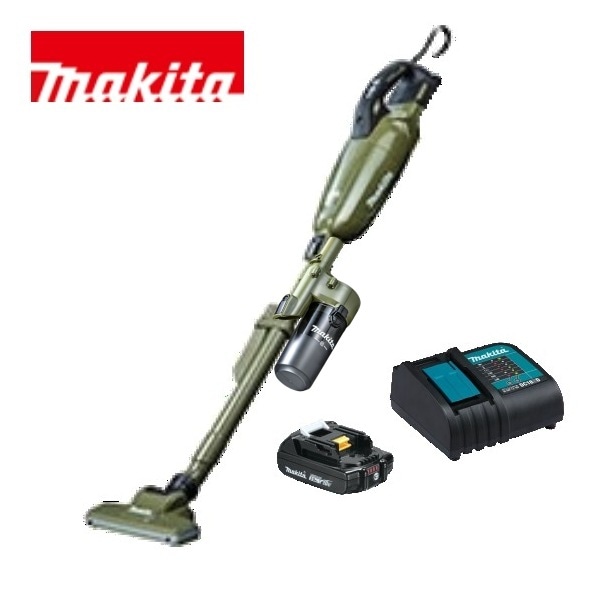 当店だけ！バッテリー充電器も1年保証! マキタ コードレス掃除機 18V カプセル式 オリーブ CL284FDZO + ショートサイクロン + 軽量バッテリー + 静音充電器 充電式 クリーナー