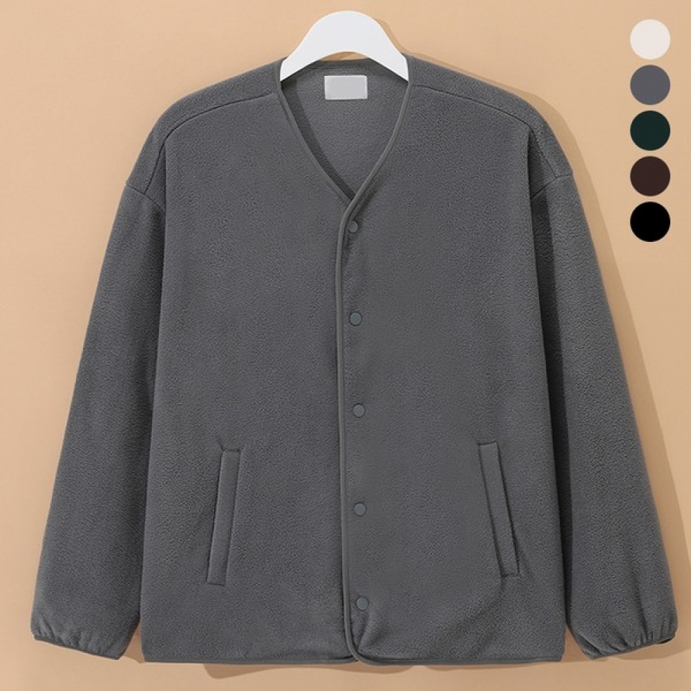 (ジュアンス) デイリースナップボタンノーカラーフリースカーディガン SBJP6132