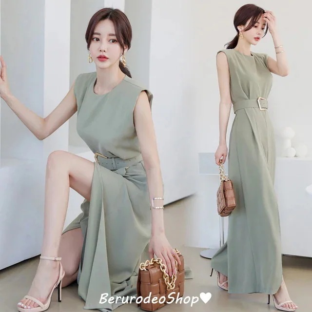 【急速出荷!】パンツドレス ワイドパンツ オールインワン ノースリーブ 結婚式ドレス 二次会 お呼ばれドレス 30代 40代 パーティードレス ガウチョパンツ シフォン スリット オシャレ ベルト付き