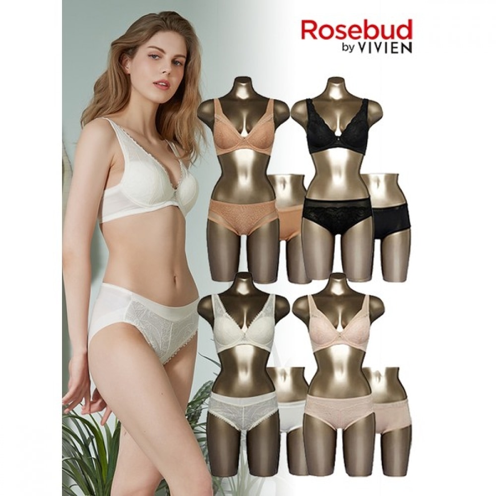 (Vivienne) Vivienne 2024 ローズバッドボディフルカップノーワイヤレディース下着 12枚セット