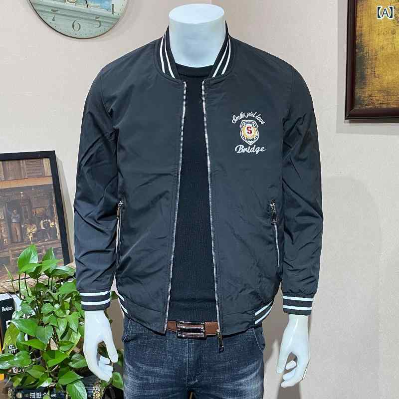 メンズ ファッション ジャケット 春秋 トレンド 刺繍 カジュアル スリム ショート 野球 ジャケット