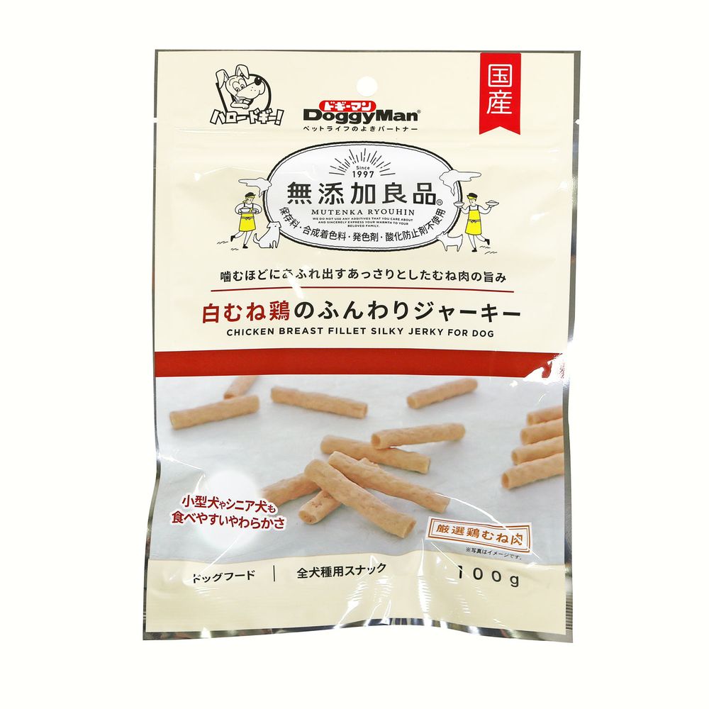 （まとめ買い）無添加良品 白むね鶏のふんわりジャーキー 100g 犬用おやつ [x16]
