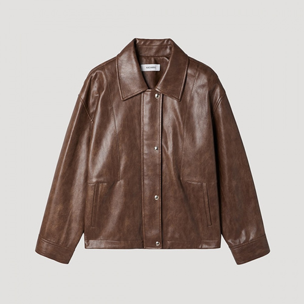 [シューミス] エコレザーカラージャンパー_SWWJPP11020_BR