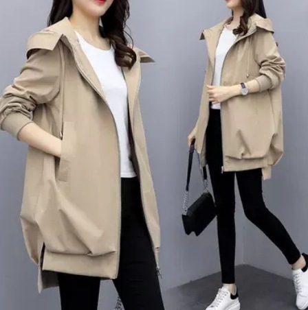 フード付き長袖アウター 長袖 フーディー 定番トップス トップス ロング丈 袖あり 綿 爽やか スタイル 可愛い きれいめ シンプル カジュアル 上品 おしゃれ かっこいい レトロ