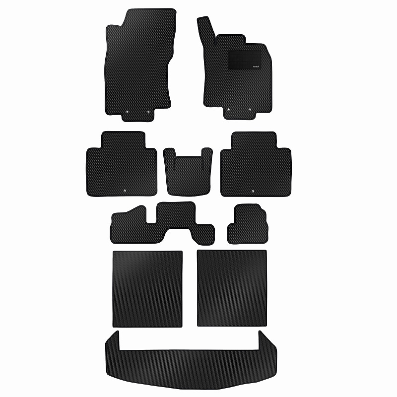 [防水マット]日産 エクストレイル 7人乗り T32 フロアマット + トランクマット(ラゲッジマット) [カーボン柄]