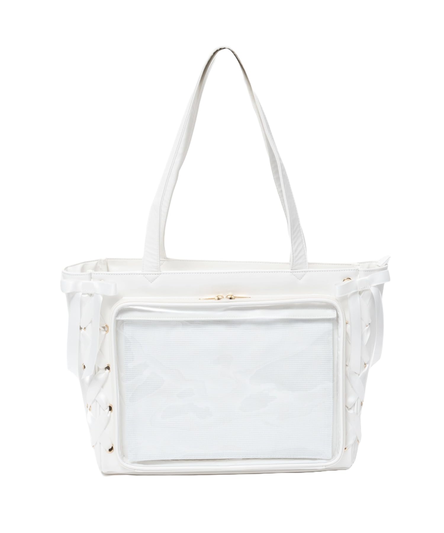 [ウィゴー] 痛バッグ 痛バ 【Sサイズ】 レースアップ トートバッグ バッグ デコバッグ 鞄 A4 クリアバッグ クリア 推し活 推し活グッズ 推し活バッグ ライブ イベント 春 夏 秋 冬 プレゼ