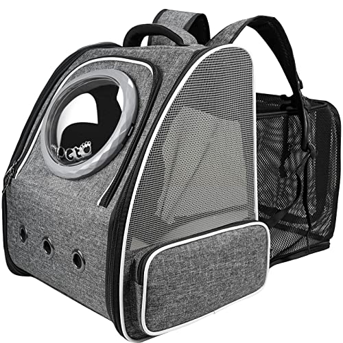 Okiki ペット キャリー リュック 小型犬 拡張可能 リュック 猫 リュック 小型犬 猫 キャリーバッグ 犬 キャリー リュック大容量 通気性 宇宙船 旅行/通院/交通機関/災害避難用 猫 キャリ