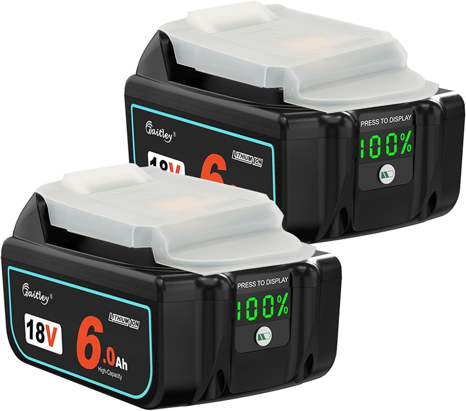 Waitley ウィトレ マキタ 18V バッテリー 互換 BL1860B 6.0Ah リチウムイオン互換電池 電動工具用電池 デジタル残量指示付き 一年保証付き