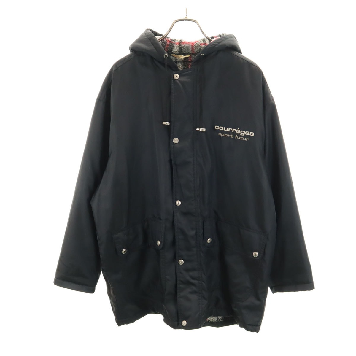 Courr_ges sport futur クレージュ スポーツフューチャー 日本製 中綿コート UM ブラック レディース 古着