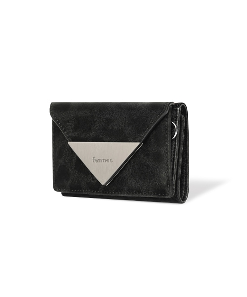 【FENNEC】 TRIANGLE TRIPLE WALLET - LEOPARD BLACK 財布 正規品