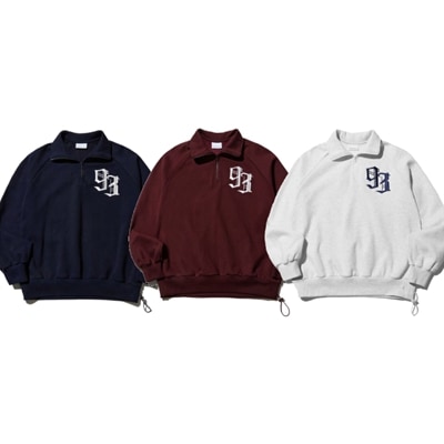 93 ロゴ ハーフ ジップアップ_3color