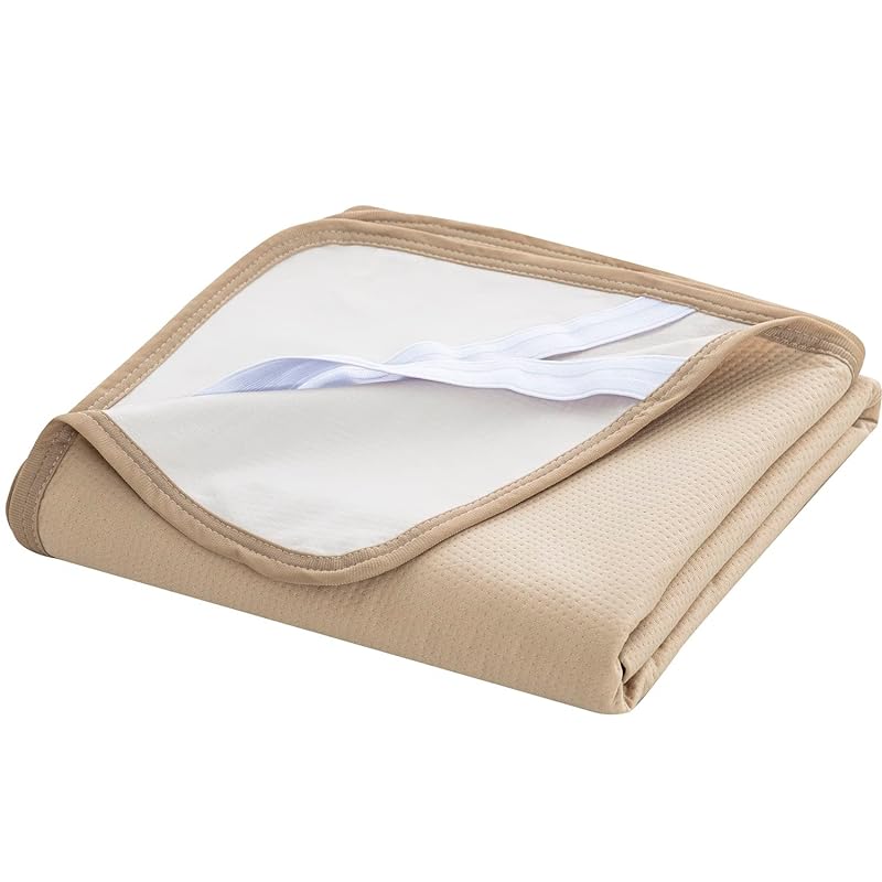 防水シーツ ワイドダブル 介護 敷きパッド 150x205cm 防水シートおねしょシーツ 洗える 防水パット オールシーズン 防水カバー 失禁対策 4隅ゴム付き ベージュ