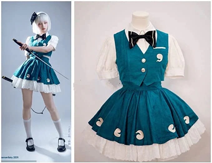 魂魄妖夢 紺/ネイビー ショートワンピース コスプレ衣装