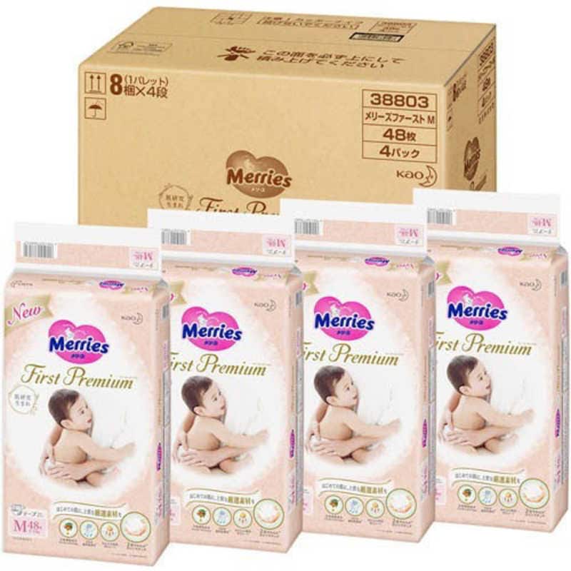 花王　【ケース品】テープ Mサイズ メリーズ ファーストプレミアム 6~11kg 192枚(48枚×4)