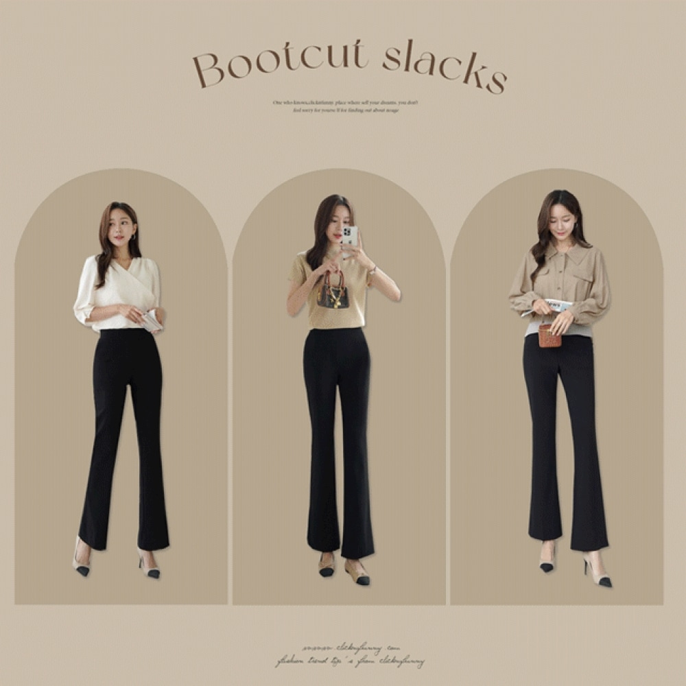 クリック＆ファニークイックフィットブーツカットスラックス [SMLサイズ]