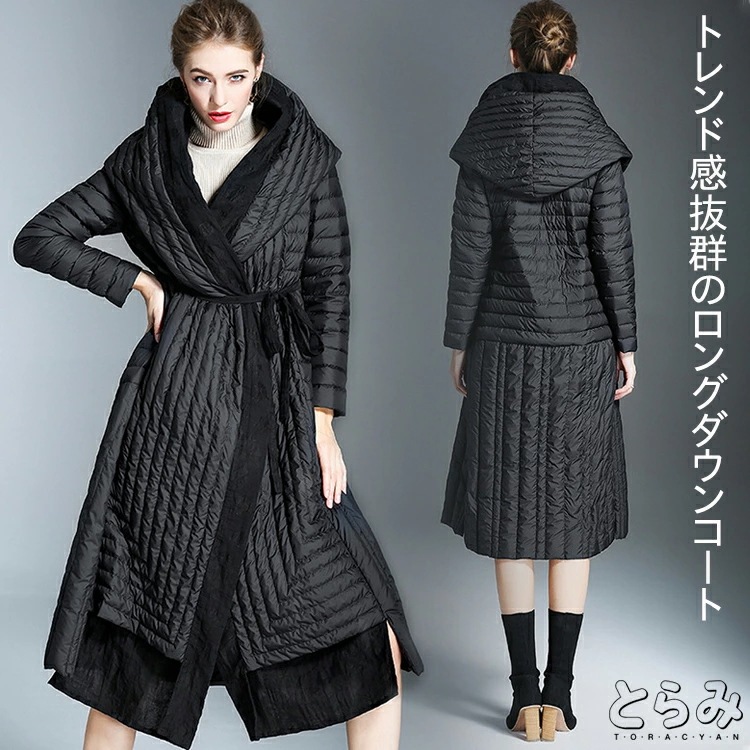 暖かい プレゼント お呼ばれ 軽量 コート ビッグシルエットダウンコート あったか モードコート ダウンジャケット コート 防寒 アウター ロング ダウン レディース 大きいサイズ きれいめデイリー
