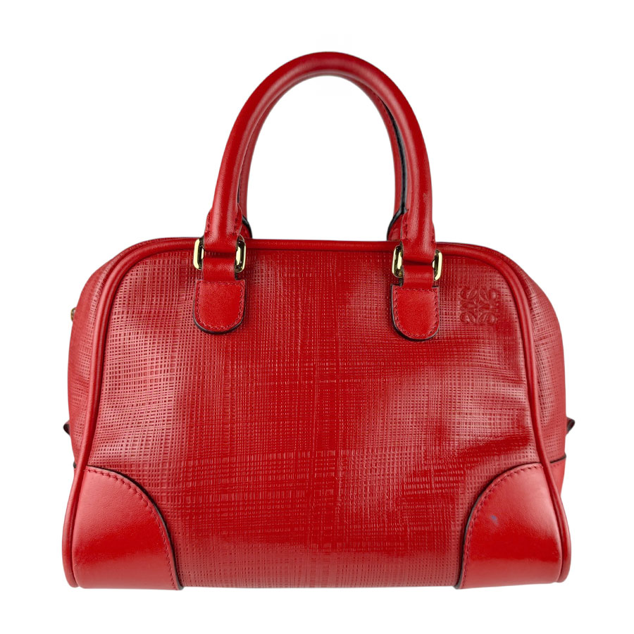 ロエベ LOEWE ハンドバッグ ショルダーバッグ アマソナ 75 レザー レッド ゴールド レディース z7175