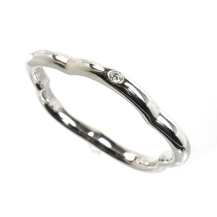 CHANEL シャネル K18WG ホワイトゴールド カメリア 1Pダイヤ リング・指輪 ダイヤモンド 11号 51 2.4g レディース 中古 美品