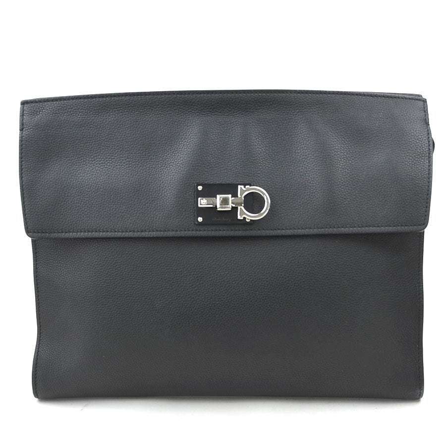 サルヴァトーレフェラガモ Salvatore Ferragamo ブリーフケース クラッチバッグ ガンチーニ レザー ブラック メンズ h31167a 20,860円