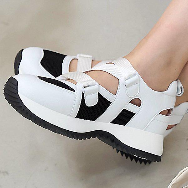 シューズ シークレットインソール メッシュ マジックテープ 女性用 レディース 夏 スリッポン スニーカー 運動靴 5.5cm sms854_P419608443