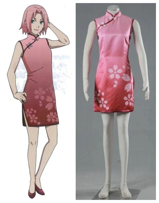 438春野サクラ チャイナドレス コスプレ衣装 コスチューム 変装服仮装
