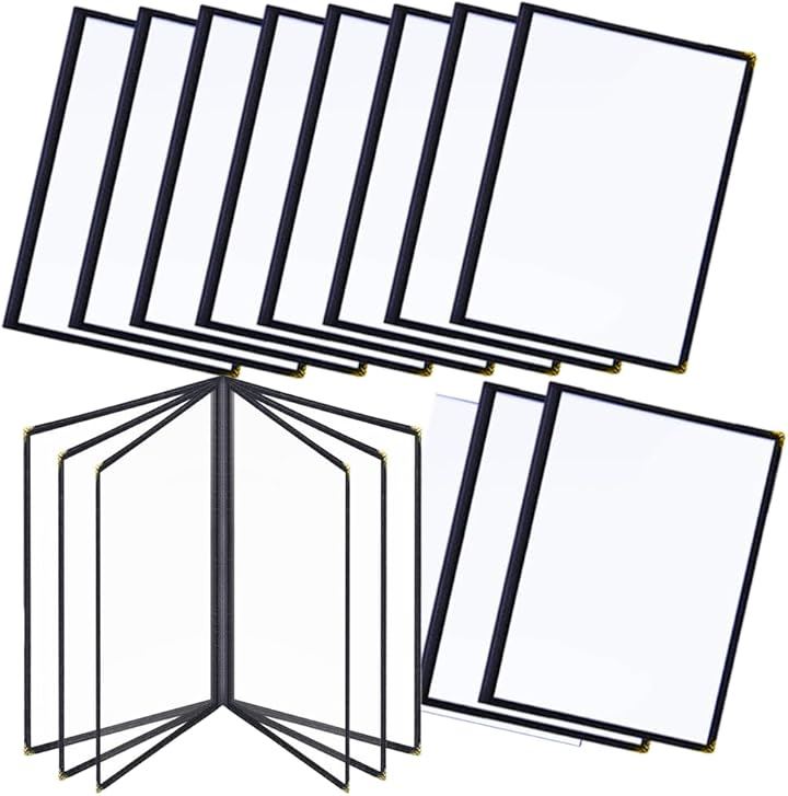 メニューブック A4 メニュー表 ファイル 飲食店 カバー 黒 クリア(10ページ, 15冊)