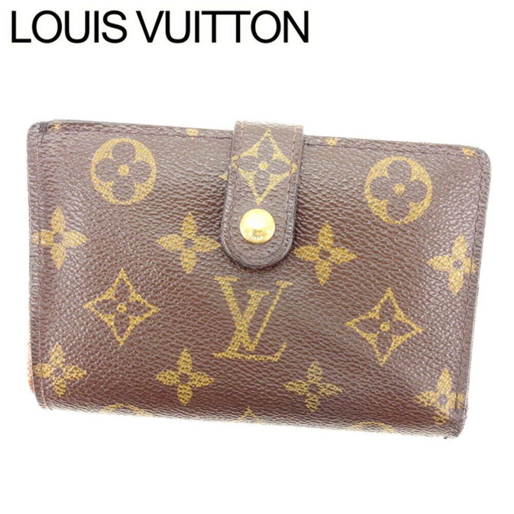 がま口財布 二つ折り モノグラム /ポルトモネ　ビエヴィエノワ ブラウン 中古