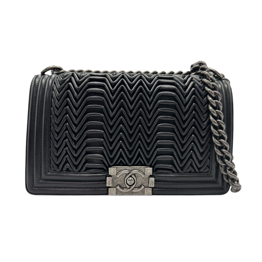 シャネル CHANEL ショルダーバッグ レザー/メタル ブラック レディース z3120