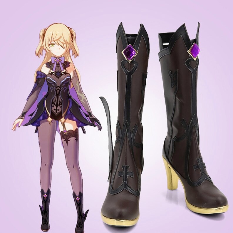 ブーツ コスプレ靴 フィッシュル 原神 スーツ ハロウィン 2023年新作入荷コスプレ