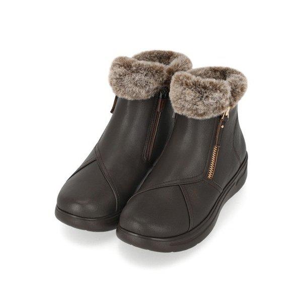 軽量クッションファー起毛女性アンクルブーツ 1XWA68XA_GN