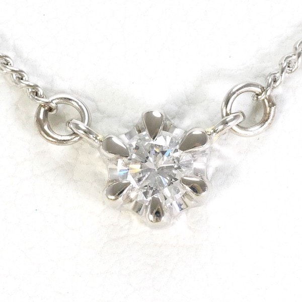 PT850 プラチナ ネックレス ダイヤ 0.12 総重量約2.4g 約41cm ジュエリー 中古