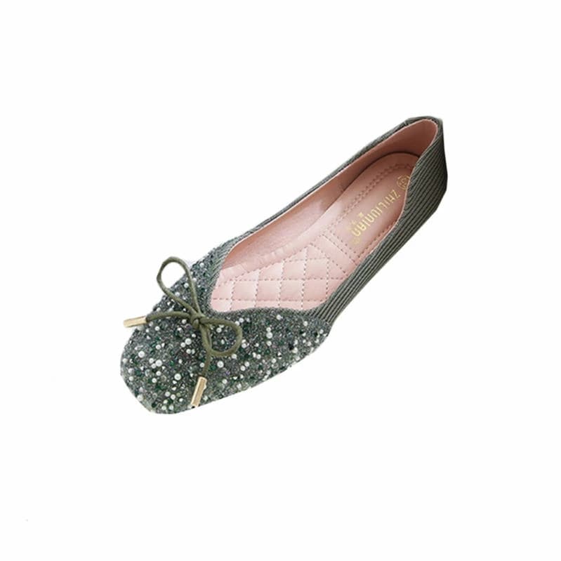 500円OFFクーポン パンプス ローヒール フラットヒール ビジュー キャバ 結婚式 パーティー レディース 靴 痛くない 歩きやすい グリッター キラキラ リボン スクエアトゥ お呼ばれ 大きいサ